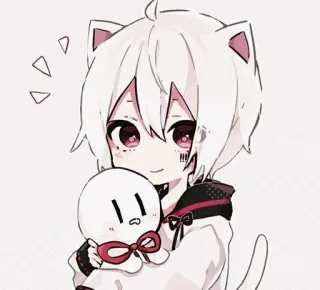 🌸 Anime, Kucing, Anak laki-laki, Lucu, Kawaii, Boneka telegram sticker