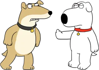 🖕 Brian Griffin Family Guy Dessin animé, Chien, Doigt d'honneur, Insultant, Offensant, Animé telegram sticker