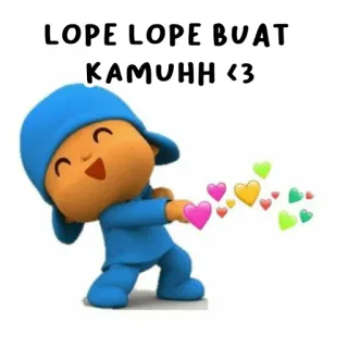 💘 Pocoyo LOPE LOPE BUAT KAMUHH <3 cute, love, hearts, cartoon, pocoyo, friendly, greeting telegram sticker