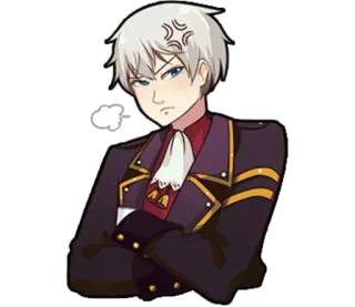 😠 Anime, Irritado, Braços cruzados, Sério whatsapp sticker
