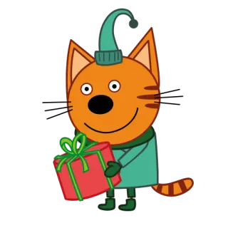 🎁 Kid-E-Cats 고양이, 크리스마스, 만화, 선물, Kid-E-Cats telegram sticker