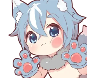 🌟 Anime, Kawaii, Wolf, Personage, Schattig, Furry telegram sticker