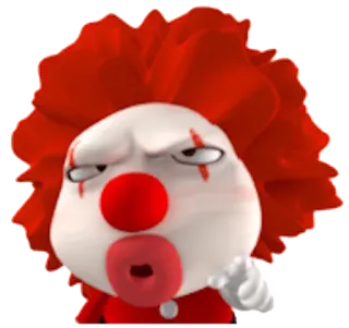 🤡 Clown, Cartoon, Wütend, Verärgert, Enttäuscht, Gesicht, Figur whatsapp sticker