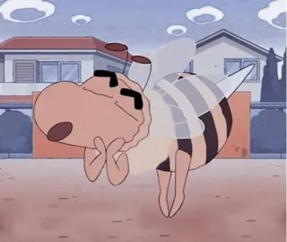 🐝 Shin-chan Crayon Shin-chan อนิเมะ, ผึ้ง, การ์ตูน, เด็ก, ตลก telegram sticker