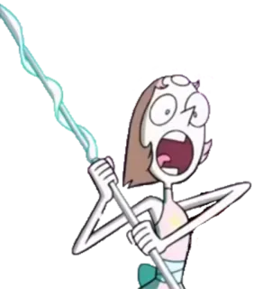 😮 Pearl Steven Universe kreskówka, Pearl, Steven Universe, broń, animacja telegram sticker
