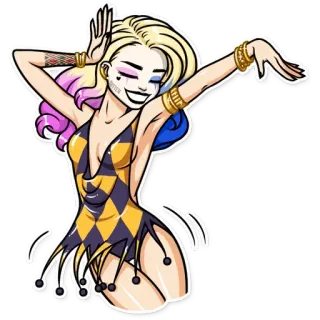 💃 Harley Quinn харли квинн, dc comics, злодей, клоун, шут telegram sticker