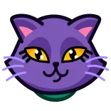 🙂 cat, animal, purple, cartoon, sticker whatsapp sticker