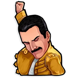 ✊️ Freddie Mercury Freddie Mercury, Queen, singer, band, music telegram sticker