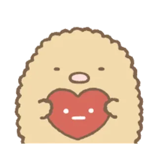 🐨 Sumikko Gurashi, Tokage, Corazón, Lindo, Kawaii, Dibujos animados telegram sticker