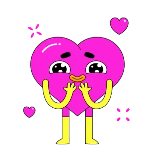 💛 cœur, amour, mignon, kawaii, dessin animé, autocollant telegram sticker