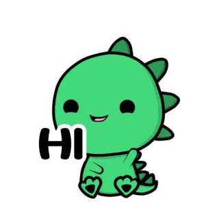 👋 HI dinosaurier, cartoon, hallo, gruß, freundlich, süß telegram sticker