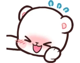 😆 beer, schattig, dier, cartoon, witte beer, glimlachend whatsapp sticker