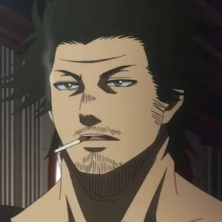 ☘️ Yami Sukehiro Black Clover Anime, Black Clover, Yami Sukehiro, Captain, Magischer Ritter whatsapp sticker