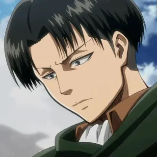 🚬 Levi Ackerman Attack on Titan Аниме, Атака титанов, Леви, Леви Аккерман, Персонаж, Серьезный, Капитан telegram sticker
