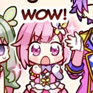 🤩 WOW! anime, kawaii, pink hair, sparkle, cute whatsapp sticker