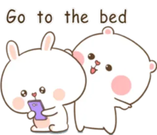 🙂 Go to the bed süß, tiere, schlaf, schlafenszeit, hase, bär telegram sticker