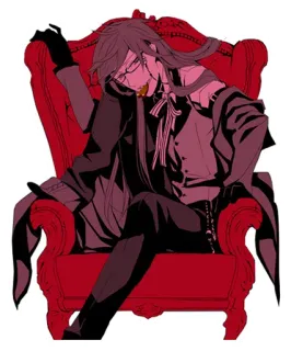 😎 Undertaker Black Butler Аниме, Манга, Гробовщик, Темный дворецкий, Стул, Персонаж telegram sticker