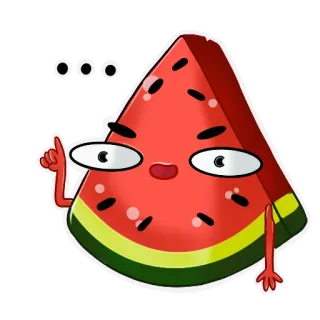 🤨 ... anguria, emoji, frutta, cartone animato, personaggio, cibo whatsapp sticker