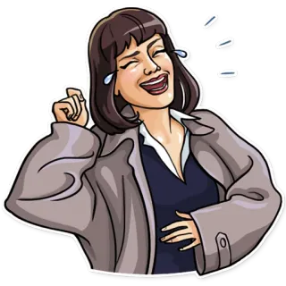 🤣 rindo, mulher, alegria, felicidade, emocional, engraçado, desenho animado telegram sticker
