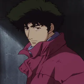 🚬 Spike Spiegel Cowboy Bebop Anime, Cowboy Bebop, Spike Spiegel, Western espacial, Ficção científica, Caçador de recompensas whatsapp sticker