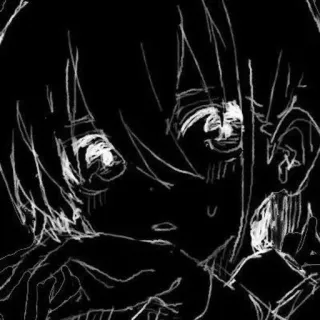 🖤 Anime, Garota, Escuro, Desenho, Esboço telegram sticker