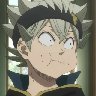 🐾 Asta Black Clover anime, manga, funny, Asta, Black Clover, expression telegram sticker