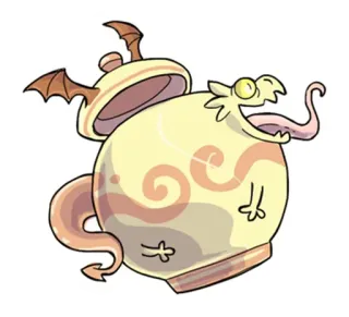 🍯 Teekanne, Drache, Cartoon, Fantasy, skurril, niedlich telegram sticker