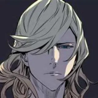 🌟 Anime, Personagem, Cabelo loiro, Olhos azuis, Arte, Retrato telegram sticker