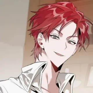 🗑 man, red hair, anime, character, smirking telegram sticker