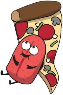 ❤ pizza, makanan, kartun, potongan, pepperoni whatsapp sticker
