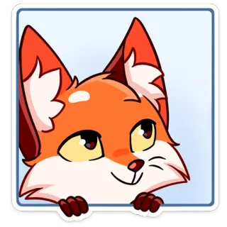 ☺️ zorro, animal, lindo, dibujo animado, naranja, guiñando, amigable telegram sticker