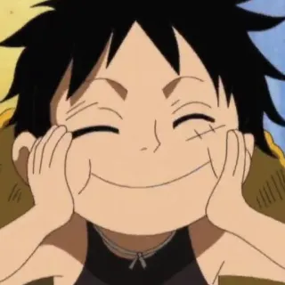 🏴‍☠️ Monkey D. Luffy One Piece anime, One Piece, Monkey D. Luffy, cartoon, smile, happy telegram sticker