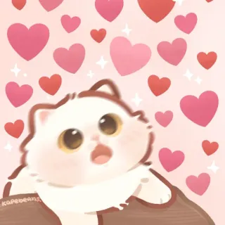 ✨ gato, corações, fofo, kawaii, adesivo, amor telegram sticker