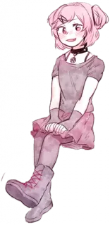 💕 Natsuki Doki Doki Literature Club! Anime, DDLC, Różowe włosy, Manga, Dziewczyna, Słodkie telegram sticker