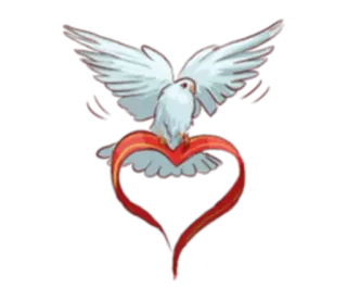 💓 paloma, paz, corazón, amor, pájaro, símbolo telegram sticker