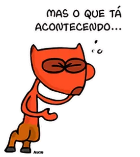 👀 MAS O QUE TÁ ACONTECENDO... dessin animé, orange, question, réflexion, bulle de dialogue, confusion, diable telegram sticker