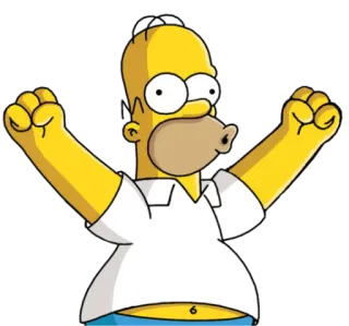 😃 Homer Simpson The Simpsons Homer Simpson, Die Simpsons, Cartoon, Aufgeregt, Feier, Gelb, Animiert telegram sticker