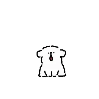 💬 chó, động vật, dễ thương, trắng, hoạt hình telegram sticker