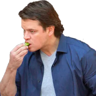 🤨 Matt Damon person, eating, man, actor whatsapp sticker