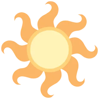 ☀ sole, cartone animato, arancione, luce, bagliore, icona telegram sticker