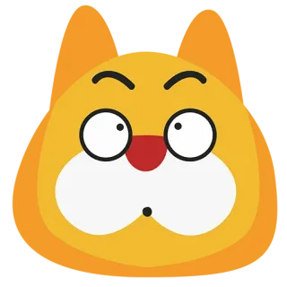 😯 Cartoon, Tier, Gesicht, Lustig, Aufkleber, Süß, Figur, Illustration whatsapp sticker