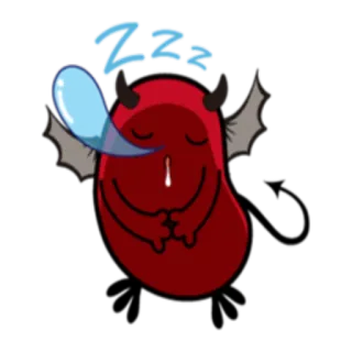 😴 ZZZ sleeping, demon, red, cartoon, zzzzz telegram sticker