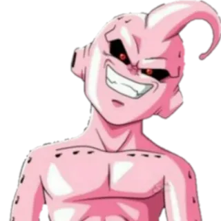 😈 Kid Buu Dragon Ball Z 애니메이션, 악당, 핑크, 악, 격투가 telegram sticker