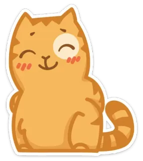 ☺️ gato, animal, animal de estimação, fofo, desenho animado, adesivo, laranja, feliz telegram sticker