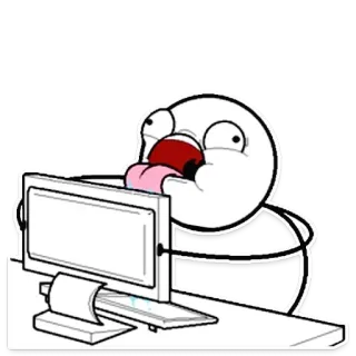 😚 Meme, lustig, Internet, Gesicht, Ausdruck, Computer telegram sticker