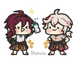 🌟 Shmolo Anime, Adesivo, Desenho animado, Fofo, Chibi, Personagens telegram sticker