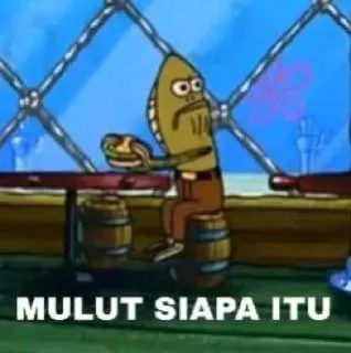 ➖ MULUT SIAPA ITU Spongebob, Dessin animé, Poisson, Assis telegram sticker