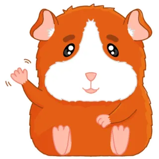 👋 モルモット, げっ歯類, 動物, かわいい, ペット, マンガ telegram sticker