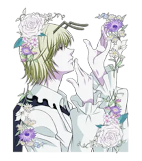 🌻 anime, character, flowers, portrait, illustration telegram sticker
