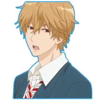 😒 anime, boy, school uniform, character, cartoon, person whatsapp sticker